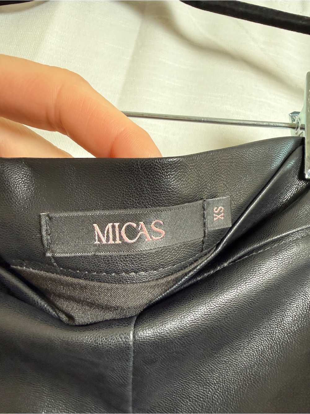 Micas Black Faux Leather Pleated Midi Skirt | Size XS - Picture 13 of 14
